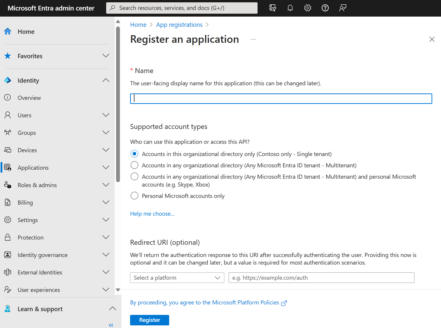 App Registration Creation