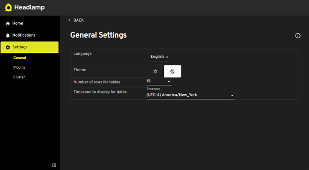 General settings