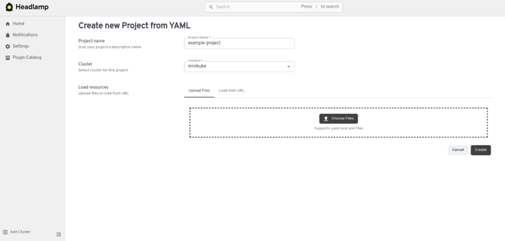 Create Project from YAML