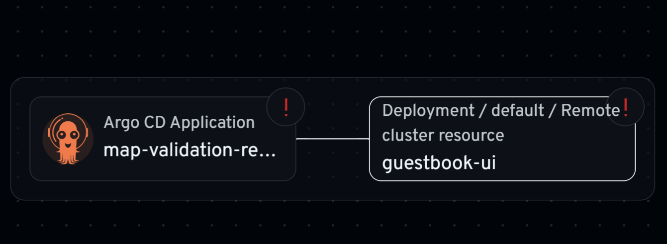 Headlamp Map showing a remote Argo CD managed resource as a read-only node